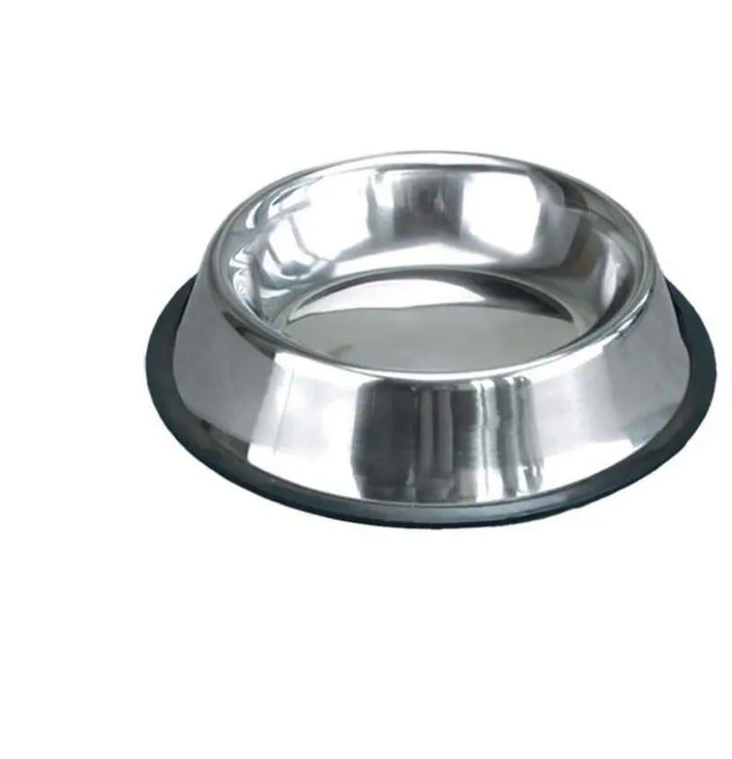 Tigela Bowl Em Aço Inox Para Caes E Gatos - 21,5cm