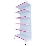 Gôndola Prateleira 6 Níveis 40x30 New Plus 2,00 Parede Inicial Pe Rosa - Sa Gôndolas