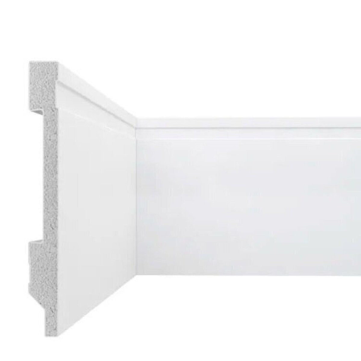 Kit 72 Metros Lineares Rodapé Frisado 15cm Em Poliestireno Floort Branco