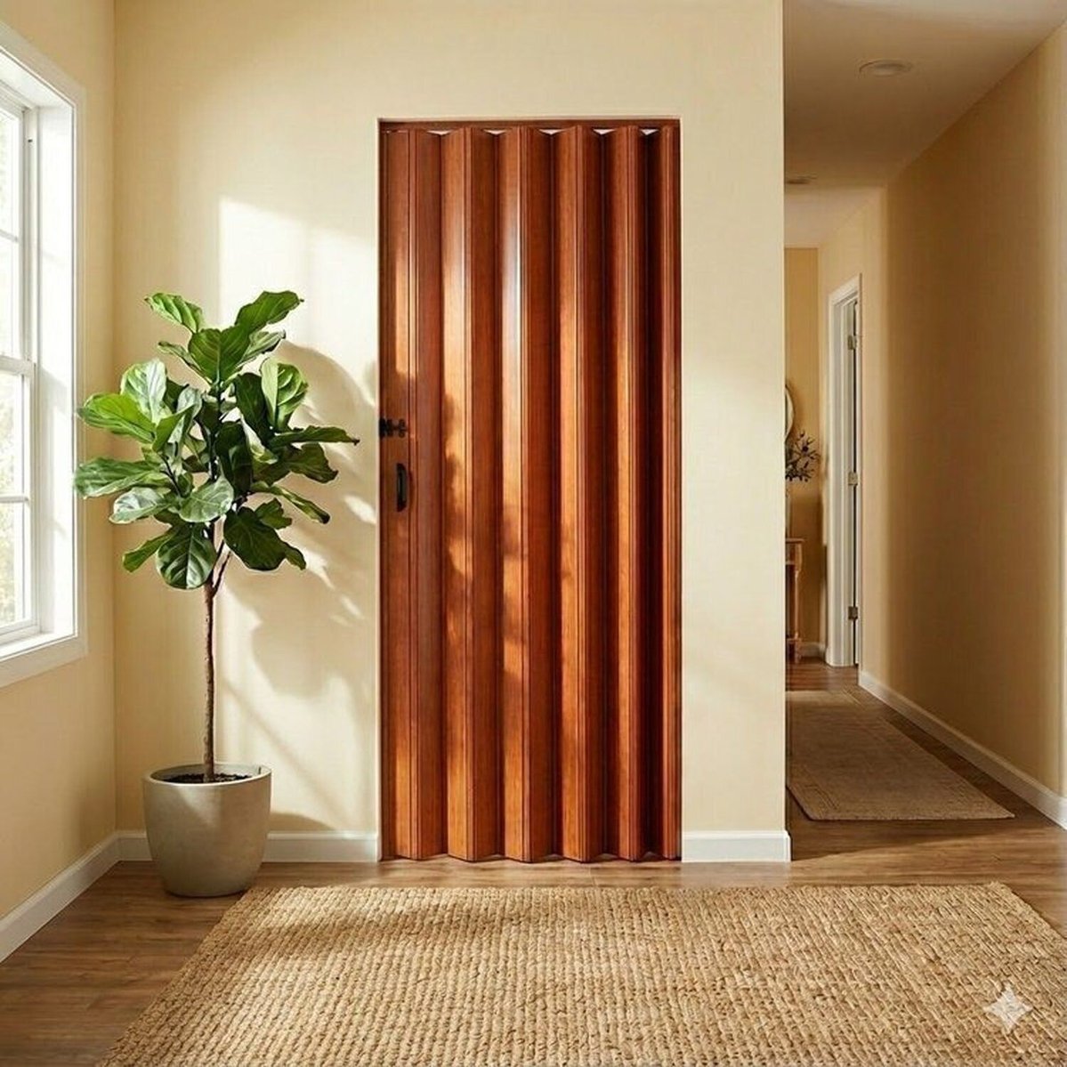 Kit 4 Portas Sanfonada De Pvc 70cm X 210cm Belplast Cerejeira