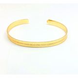Bracelete Com Textura Regulável Dourado Semijoia Lizzy Fatin