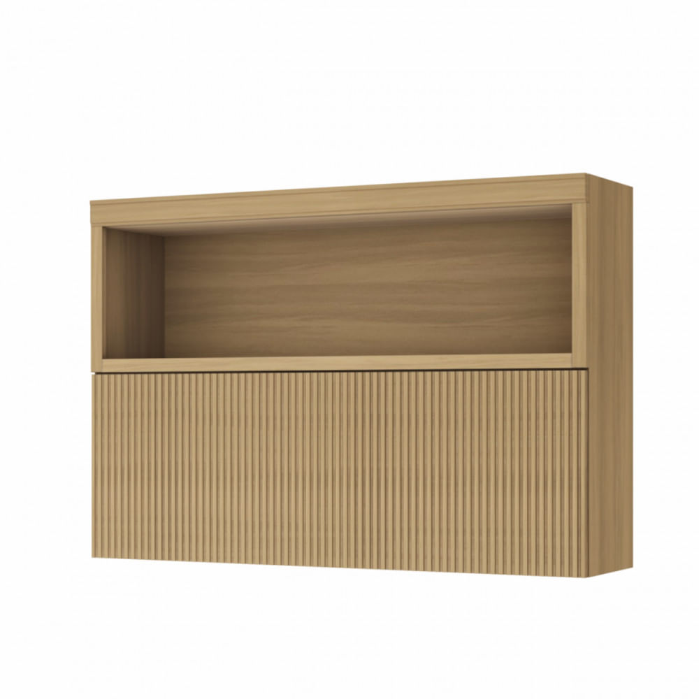 Armário Aéreo Marquesa Com Nincho 12 Cm 1 Porta Canelado Nature Nescher