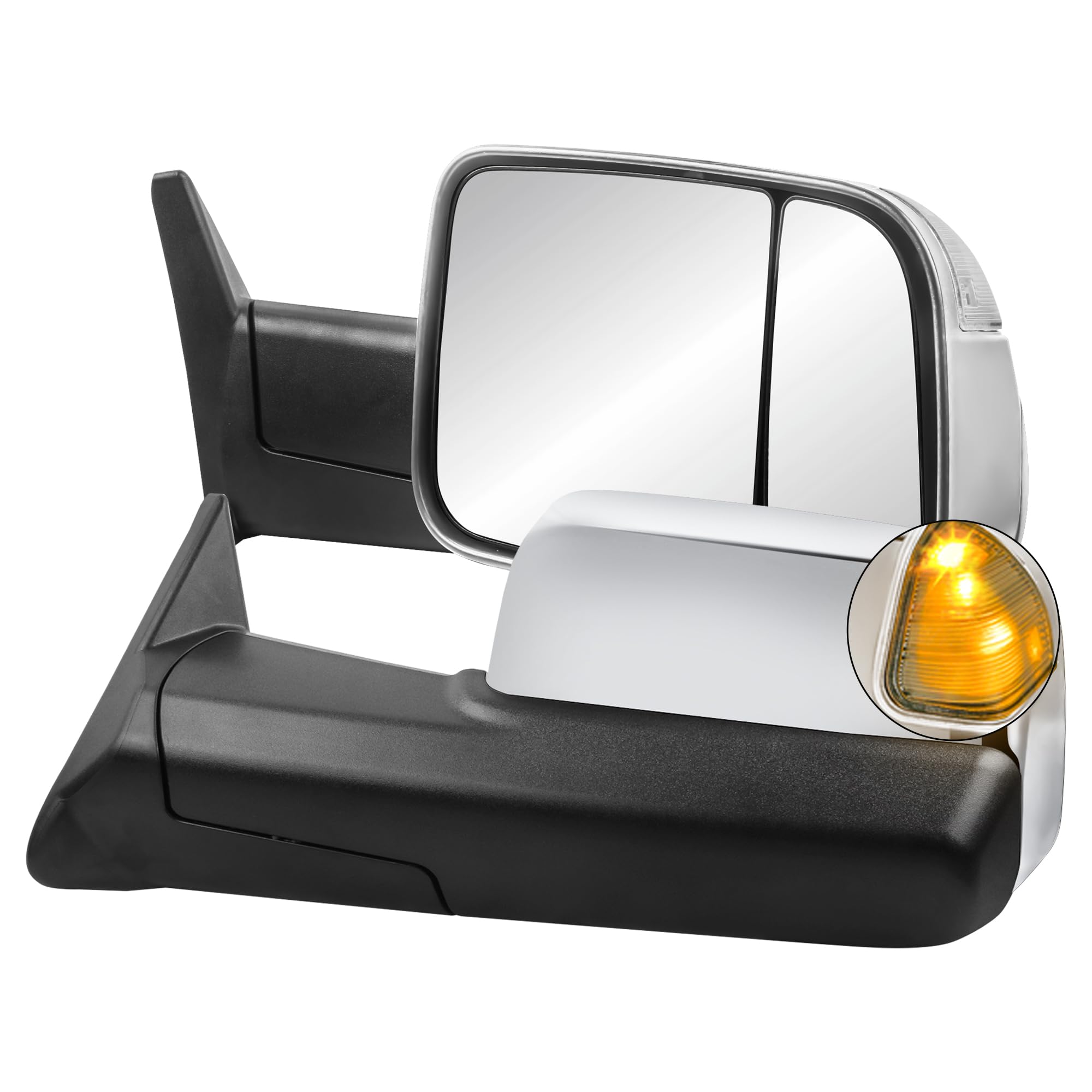 Espelhos De Reboque Kuiperauto Chrome Power Heated Para Dodge Ram