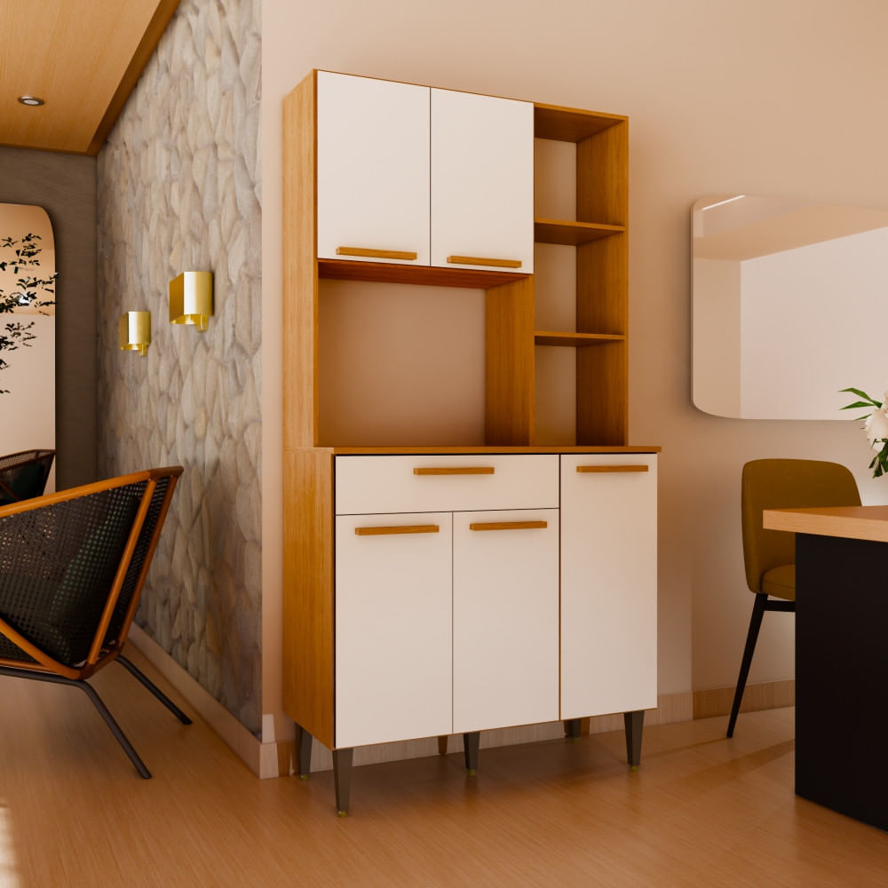 Armário De Cozinha 5 Portas 1 Gaveta Carol Freijó/off White Batrol