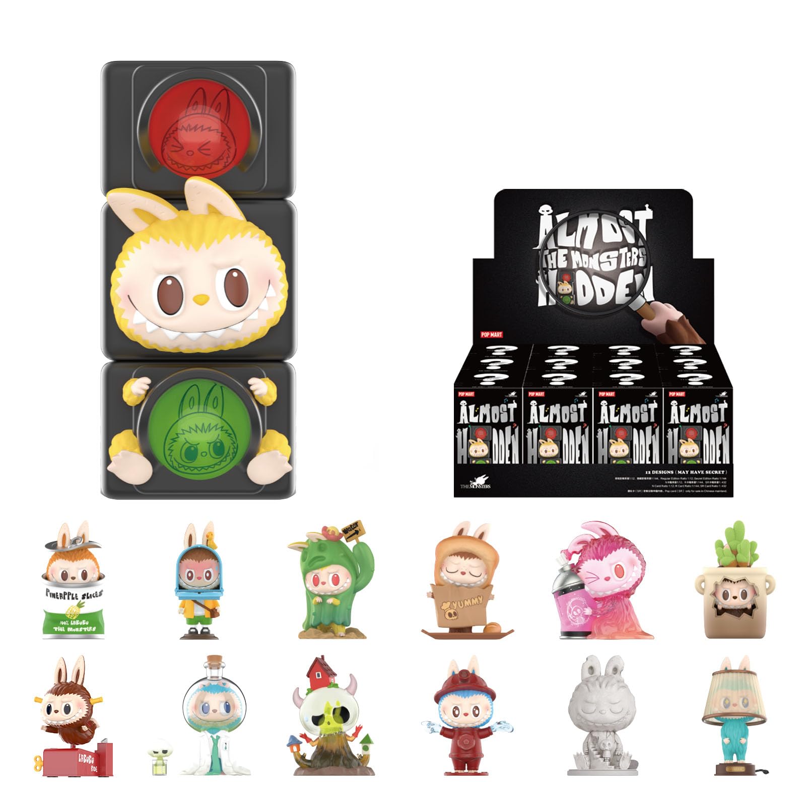 Blind Box Figures Pop Mart A Série Monsters Almost Hidden