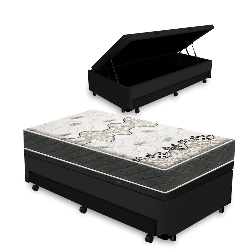 Cama Box Baú E Auxiliar Solteiro + Colchão De Espuma D33 - Gazin - Iso 3000 88cm