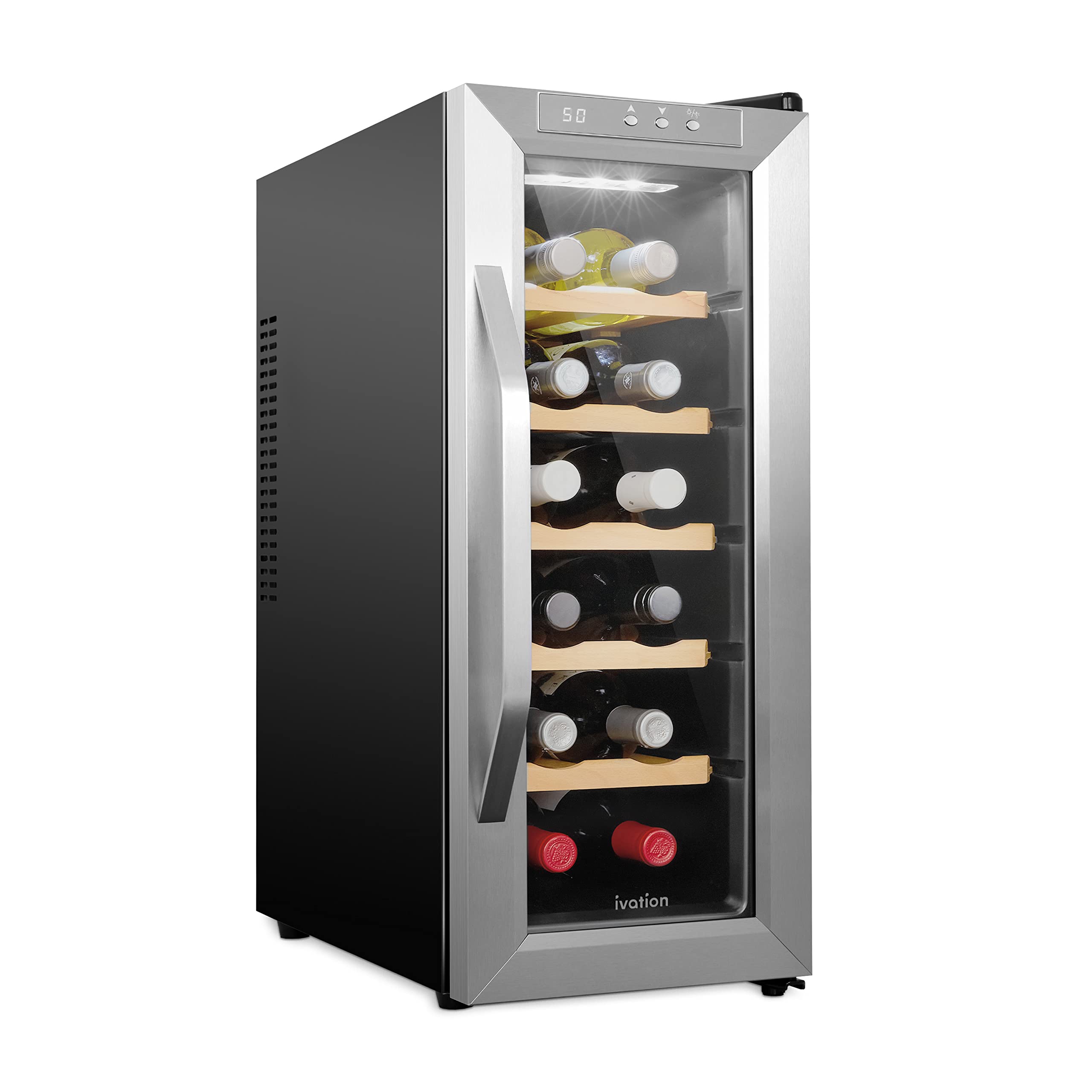 Refrigerador De Vinho Ivation 12 Garrafas Com Temperatura Digital Ss