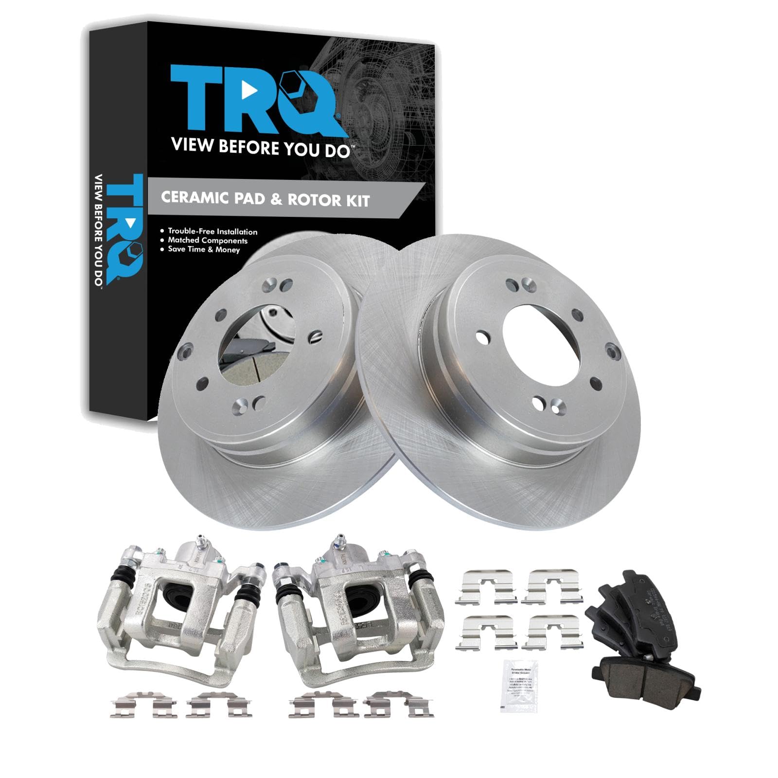 Kit De Pastilhas De Freio E Rotor Trq Rear Ceramic Para Hyundai Sonata