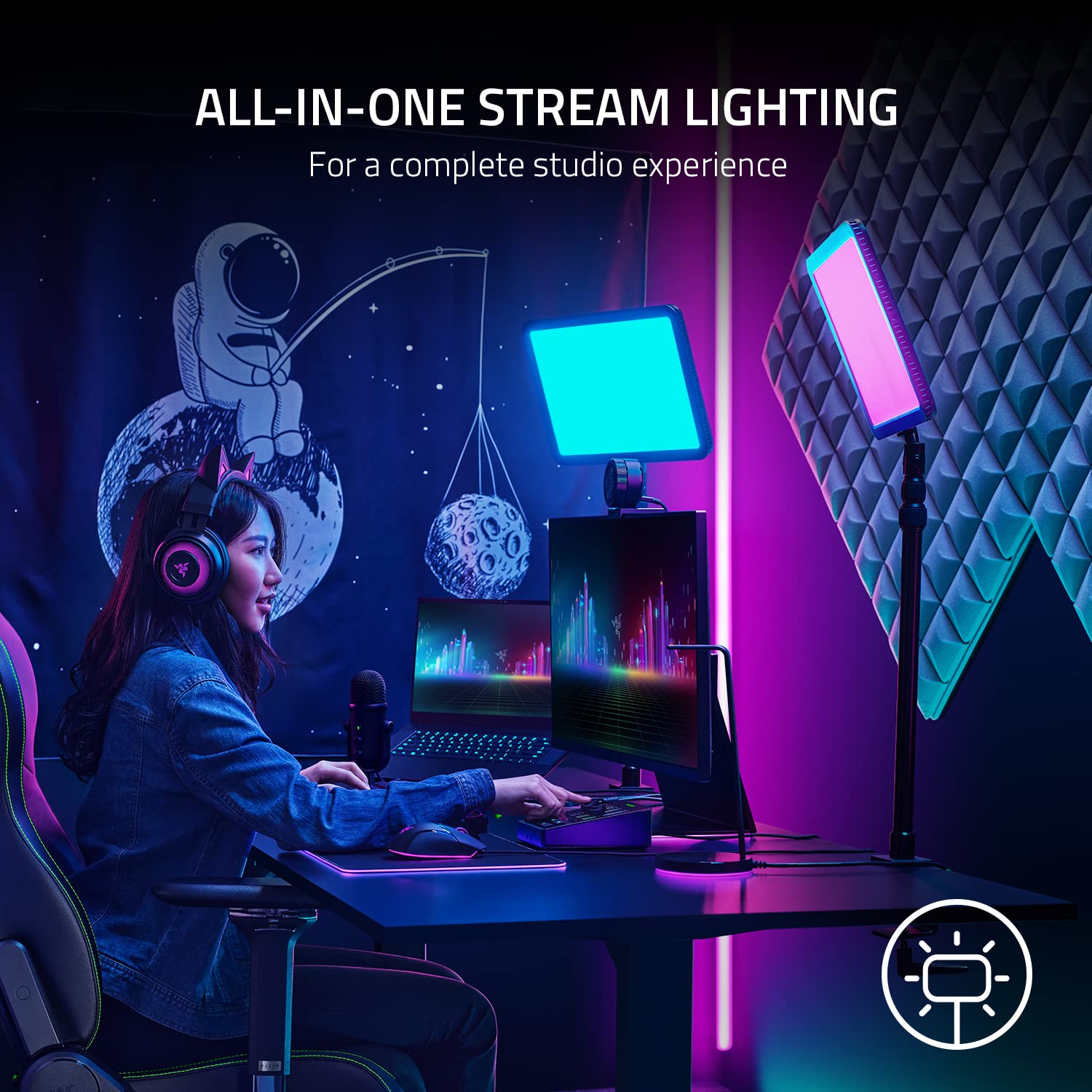 Luz Rgb Razer Key Light Chroma 2800 Lúmens Com Wi-fi E Bt - Carrefour