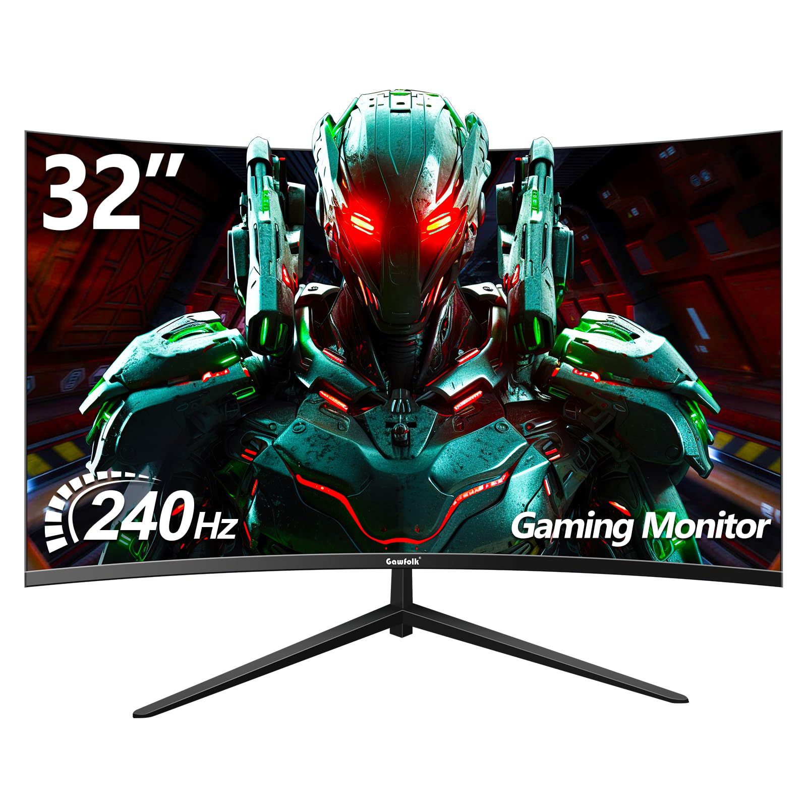 Monitor De Jogos Gawfolk Curvo De 32 Polegadas, 240 Hz, Full Hd 1080p