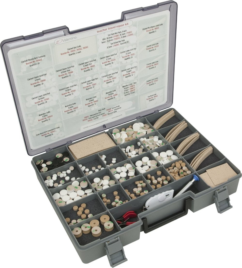 Kit De Reparo Valentino Teacher's Com Almofadas Para Flauta, Clarinete E Saxofone
