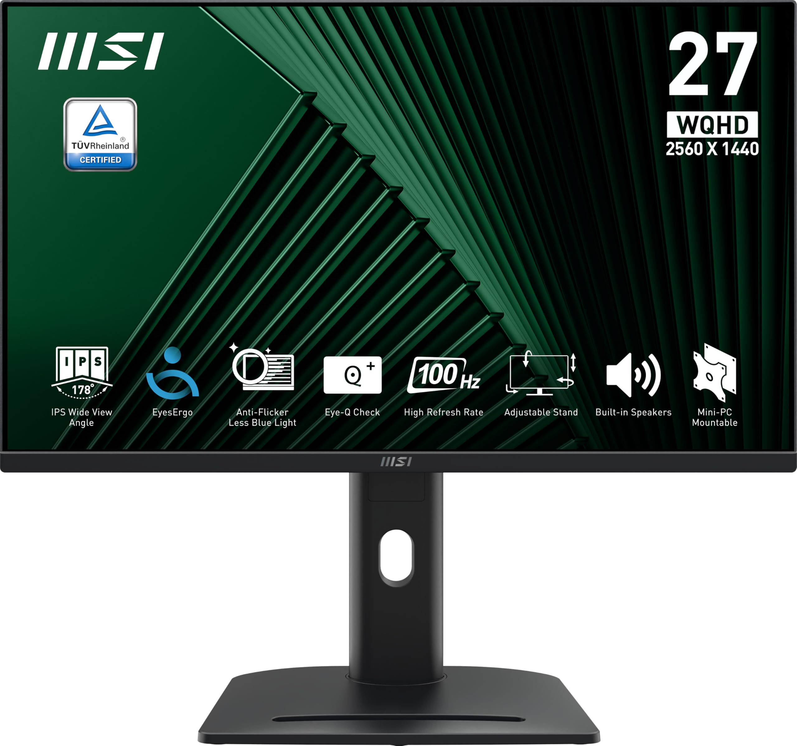 Monitor De Computador Msi Pro Mp275qpg 27 Polegadas Qhd 100hz