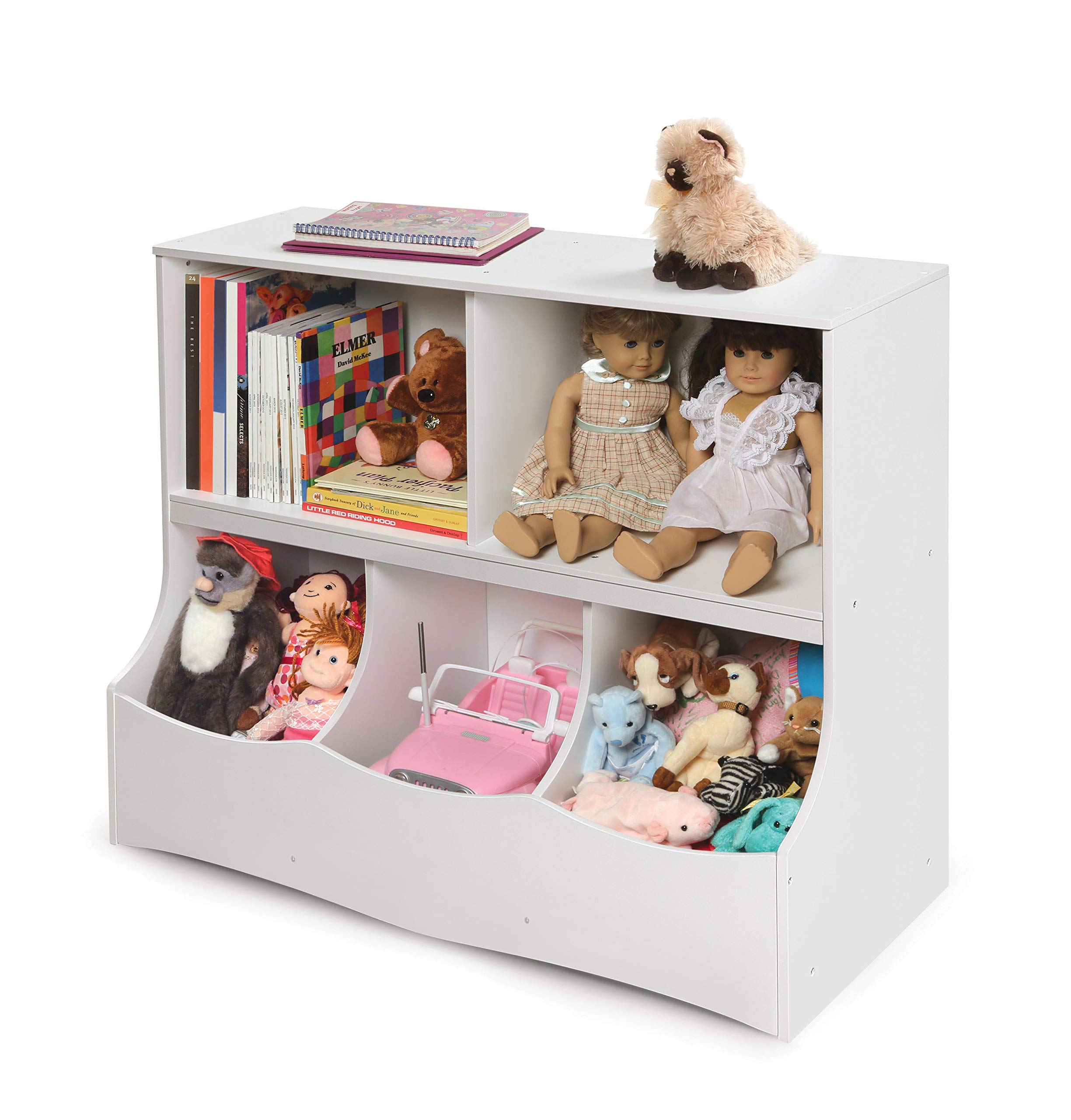 Armazenamento Cubby Badger Basket Multi-bin Para Crianças Em Mdf Branco