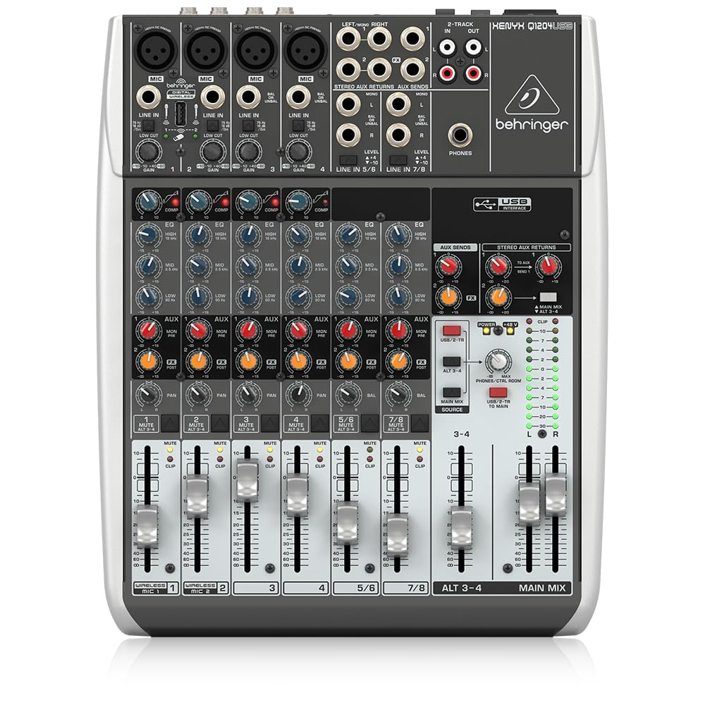 Mixer Behringer Xenyx Q1204usb De 12 Entradas Com Interface De Áudio Usb
