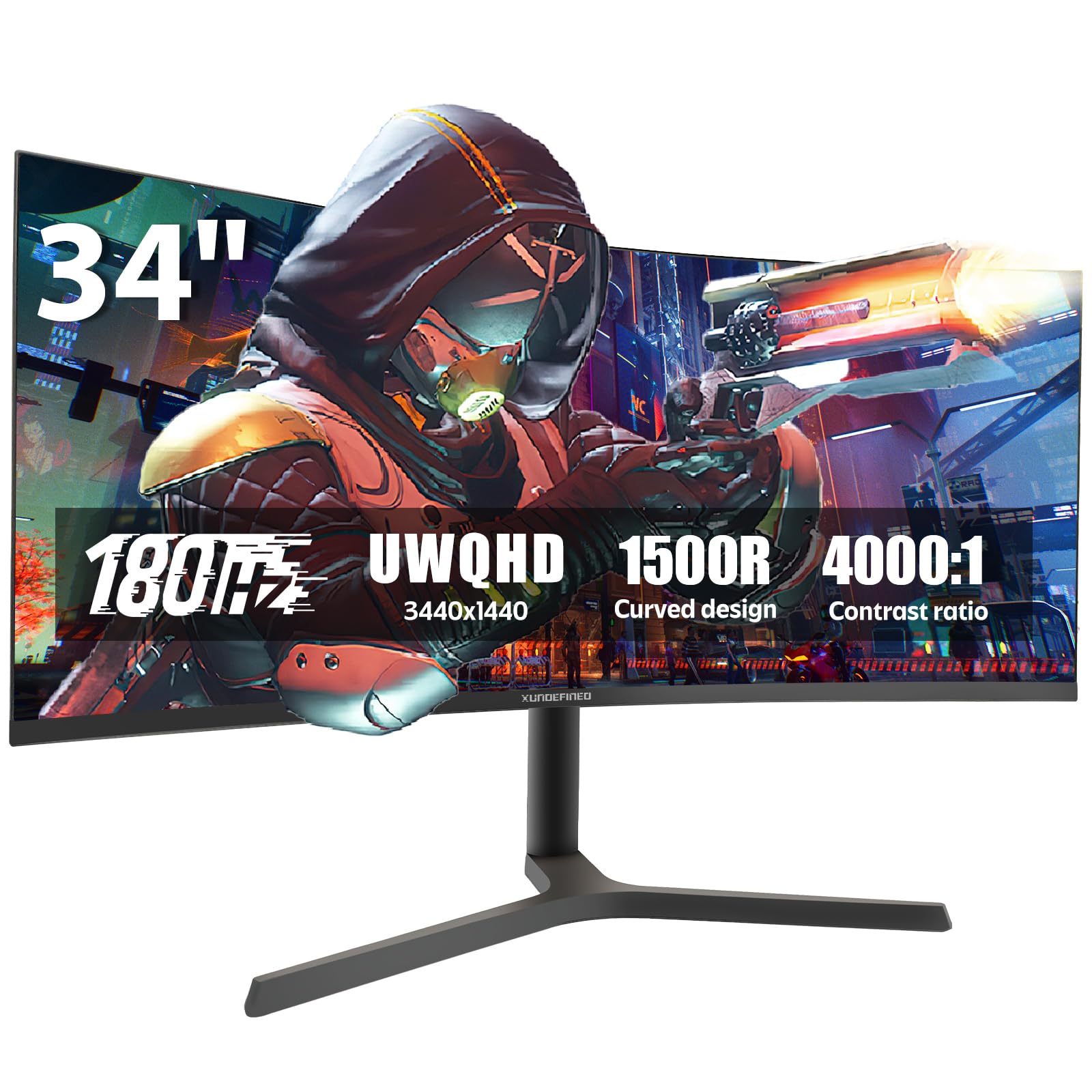 Monitor Xundefined Curvo De 34 Polegadas Com Alto-falante Uwqhd De 180 Hz