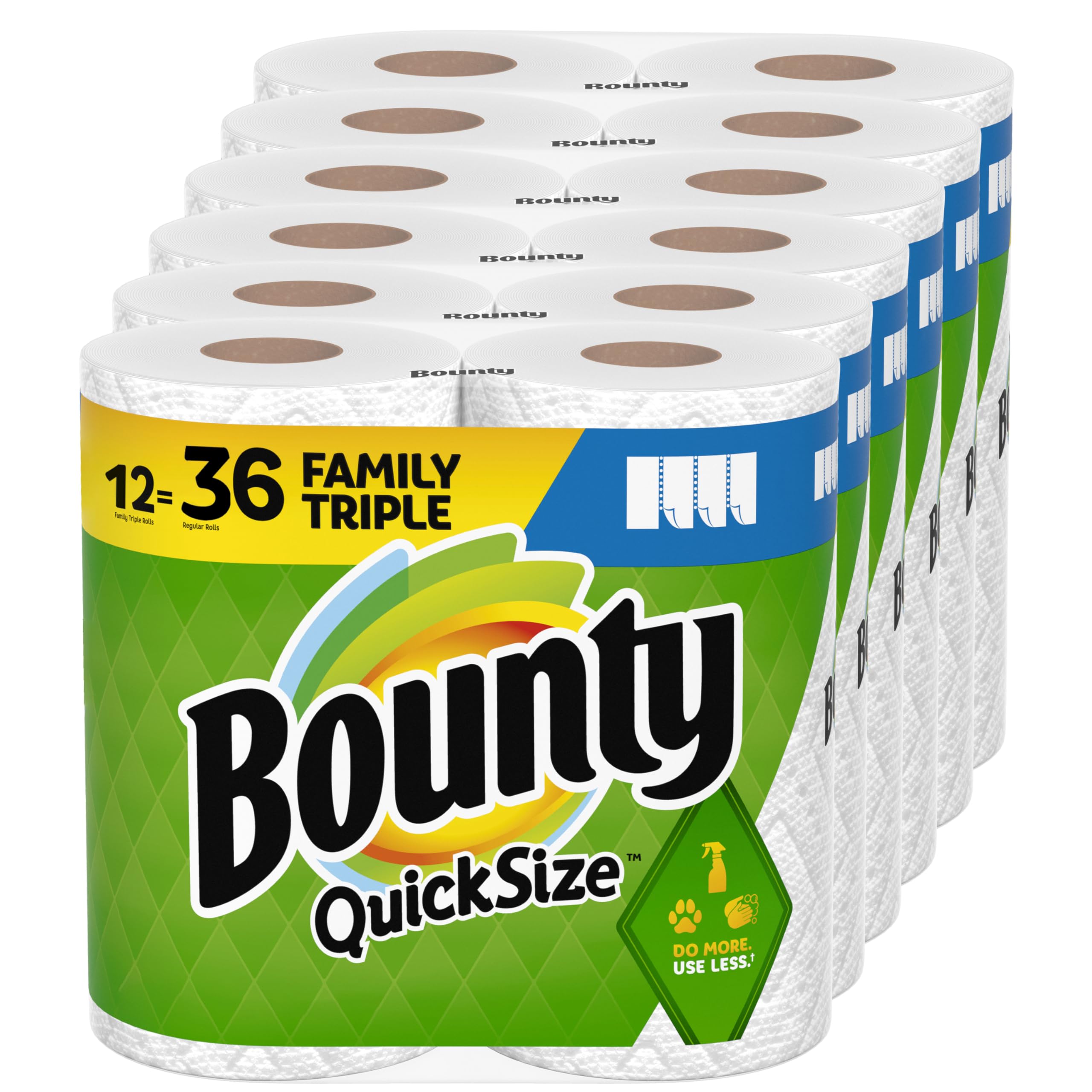 Toalhas De Papel Bounty Quick-size White 12 Family Triple Rolls