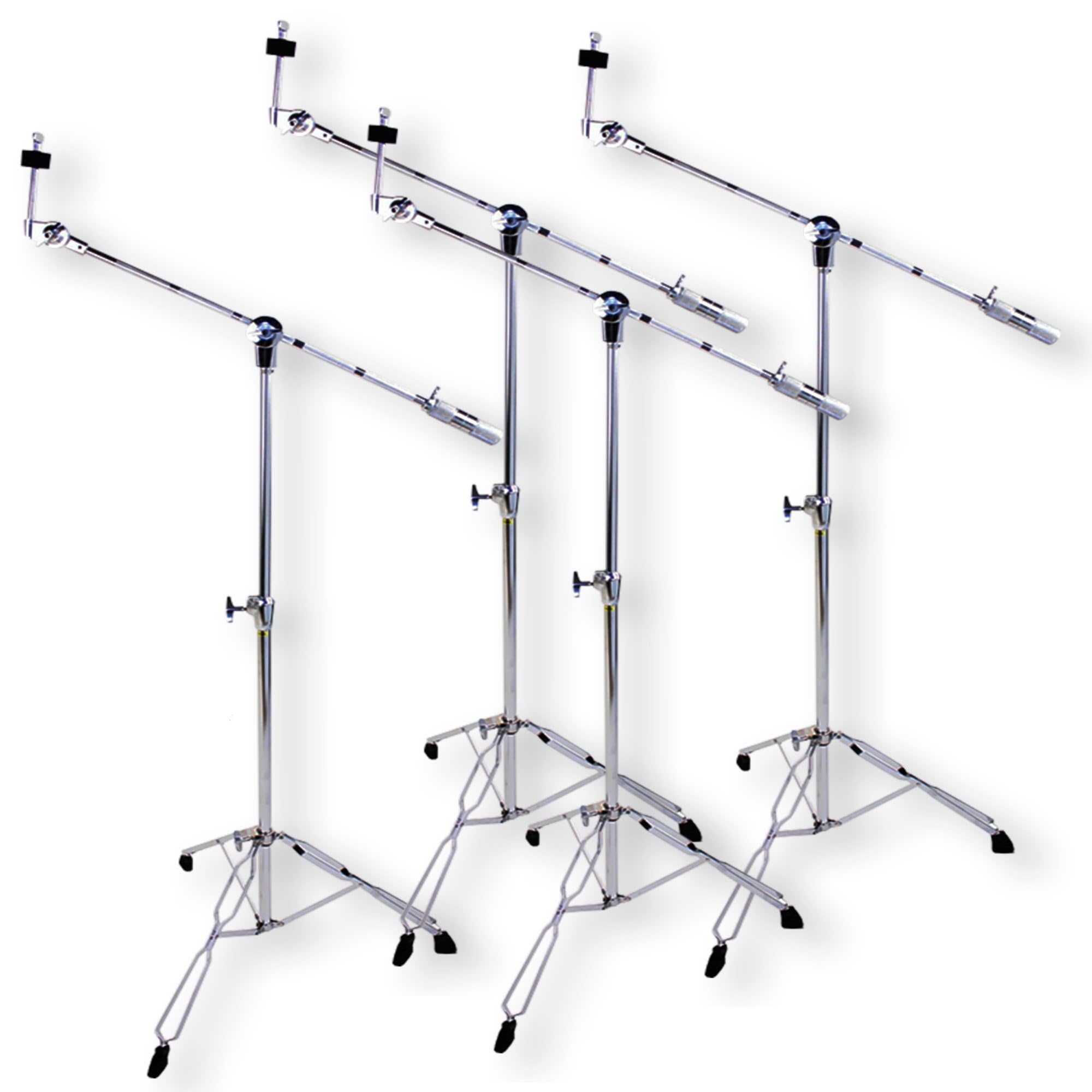 Kit De Bateria Cymbal Boom Stands Griffin Chrome Hardware, Pacote Com 4