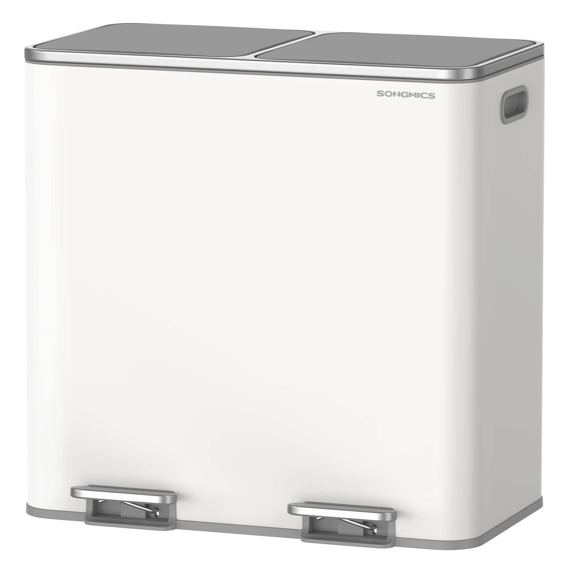 Lata De Lixo Songmics Ultb730w80 2 X 40l Com 15 Sacos De Lixo Brancos/Cinza