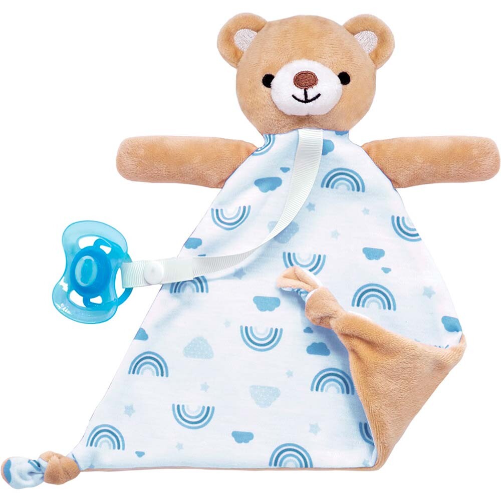 Naninha De Bebe Com Prendedor Ursinho Azul Buba