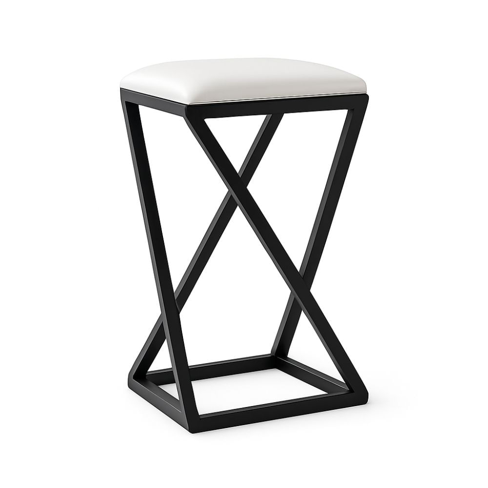 Banqueta Z Baixa 50 Cm Banquinho Cozinha Balcão Bar Corino