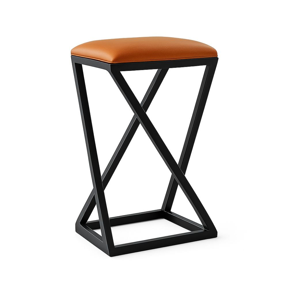 Banqueta Z Baixa 50 Cm Banquinho Cozinha Balcão Bar Corino