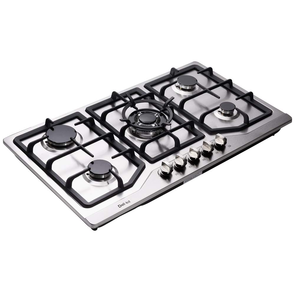 Fogão A Gás Deli-kit Dk258-a05 86 Cm Em Aço Inoxidável 5 Queimadores