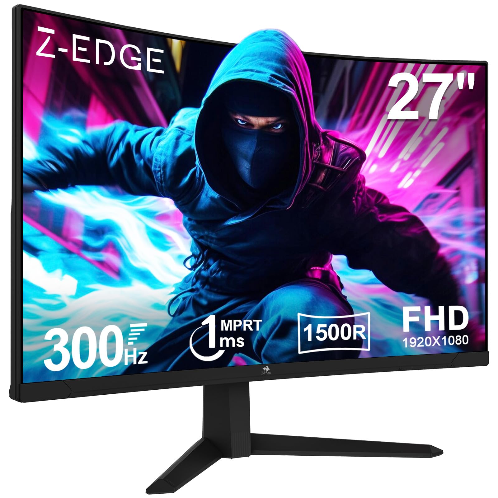 Monitor De Jogos Z-edge Ug27s 27 Polegadas 300 Hz Fhd 1080p Curvo