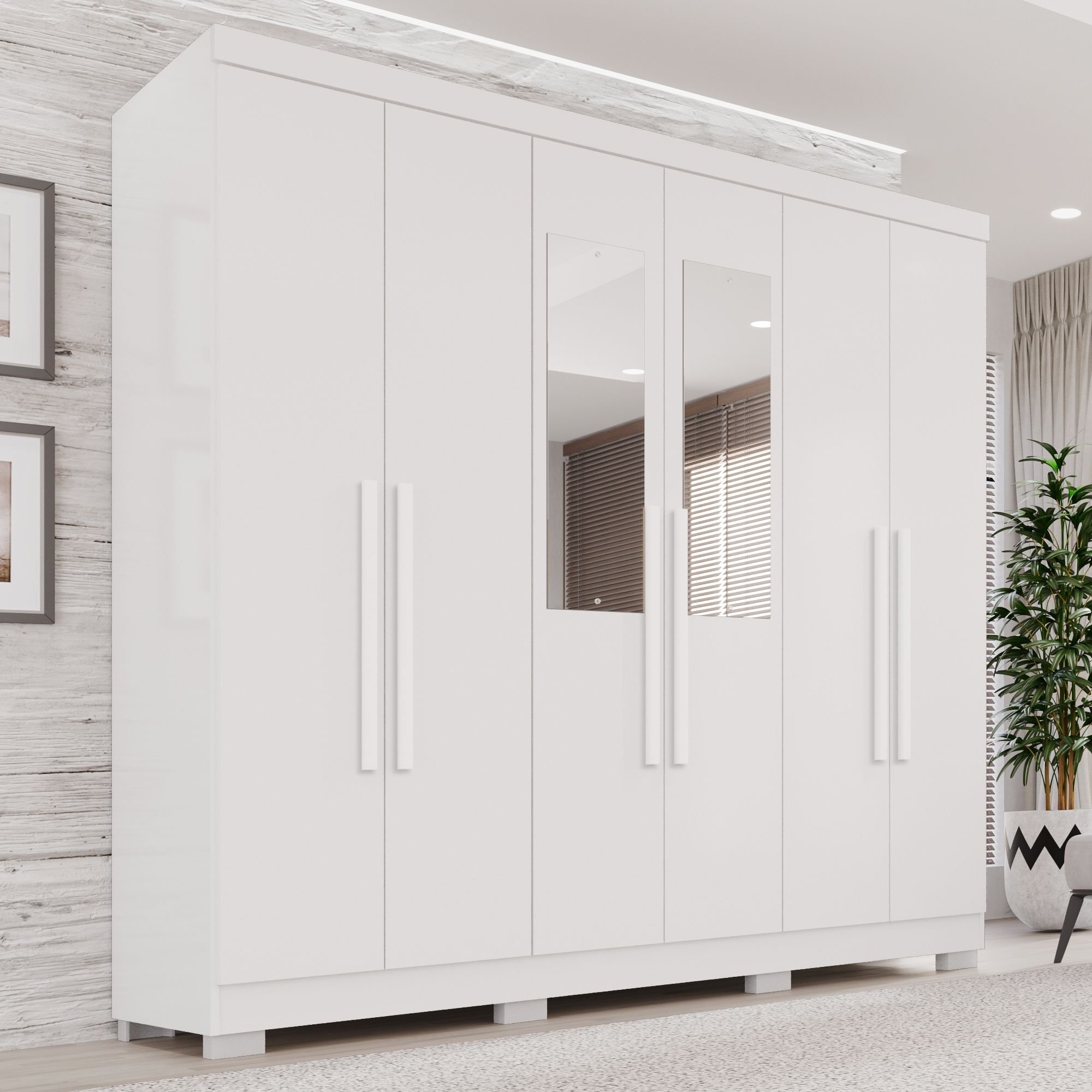 Guarda-roupa Casal Com Espelho 6 Portas 2 Gavetas França