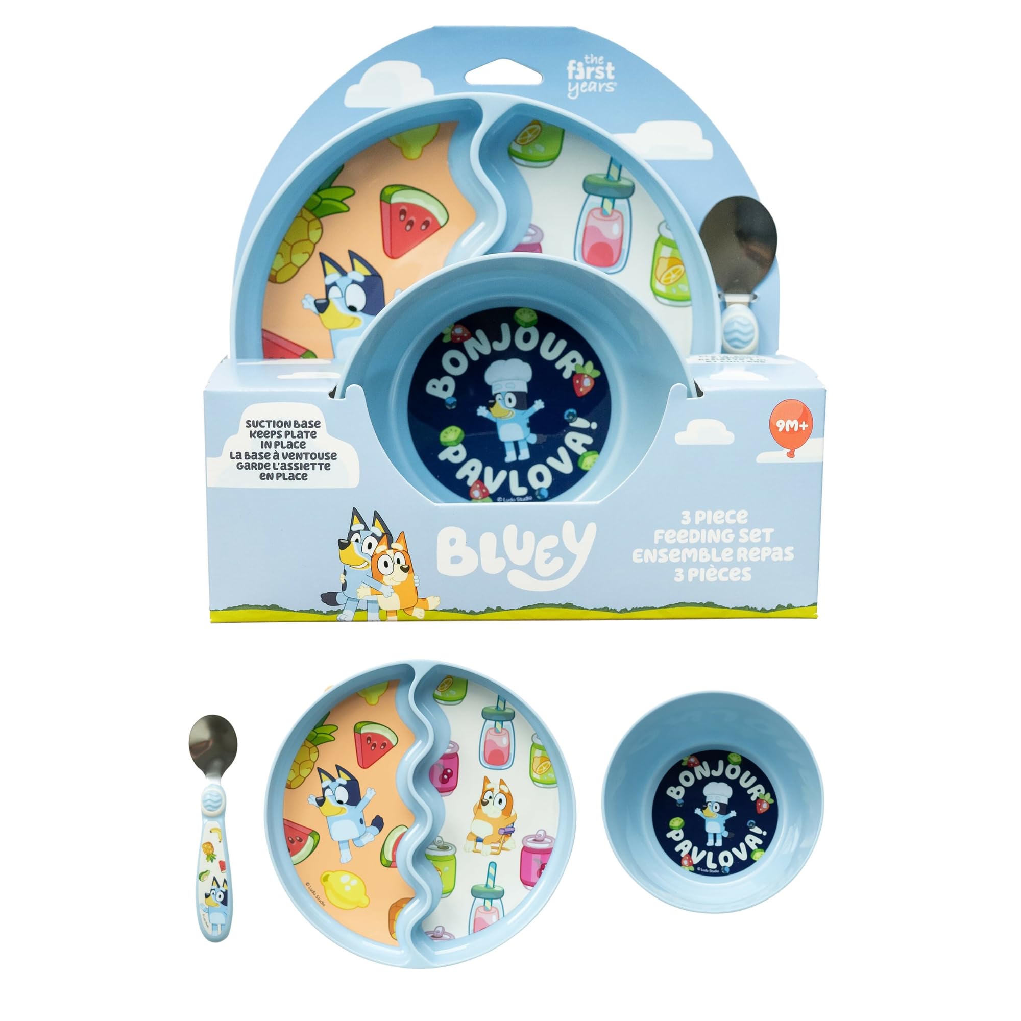 Set De Alimentación Para Bebé The First Years Bluey 3 Piezas De Acero Inoxidable