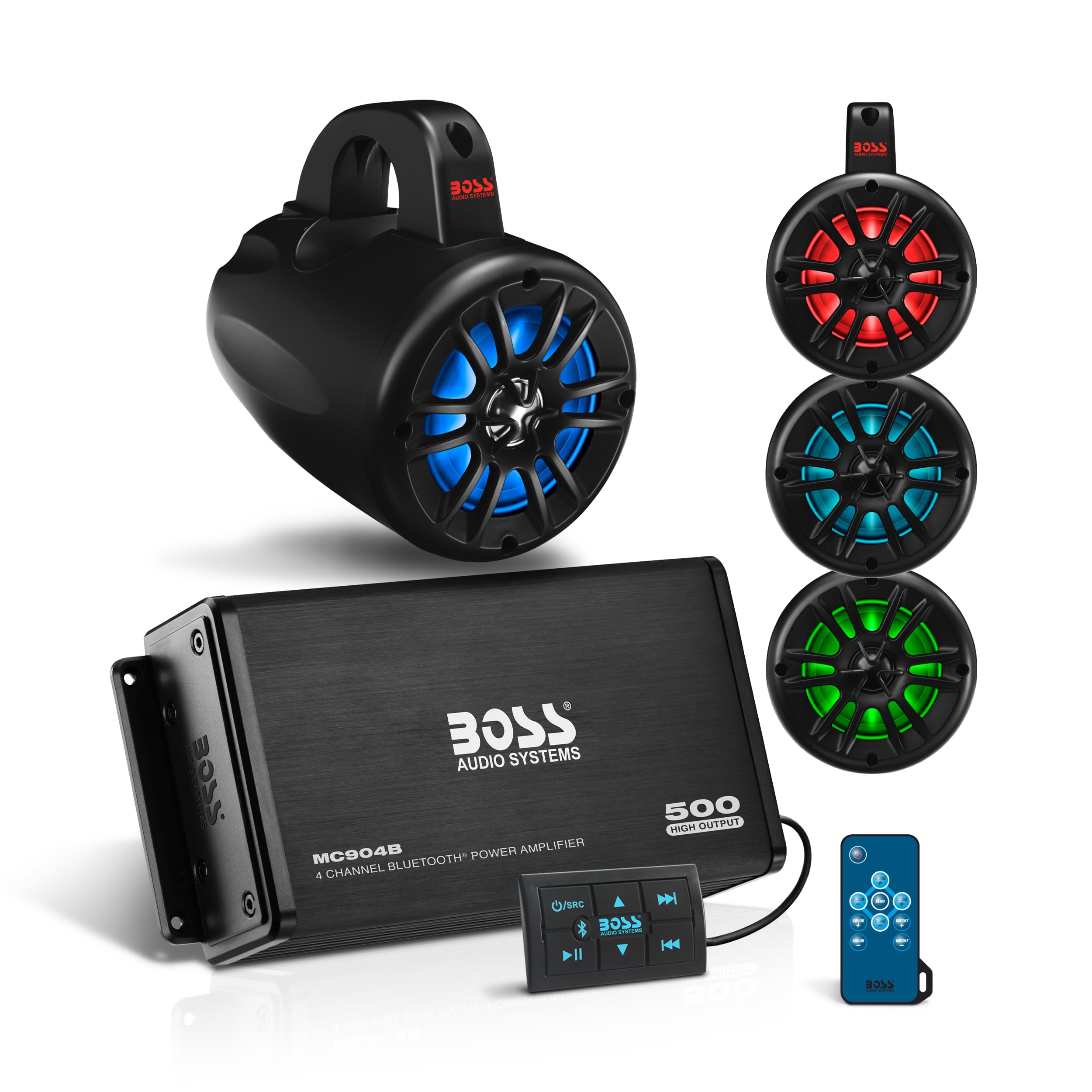 Alto-falantes Wake Tower Boss Audio Systems Uni4rgb De 4 Polegadas (x4)