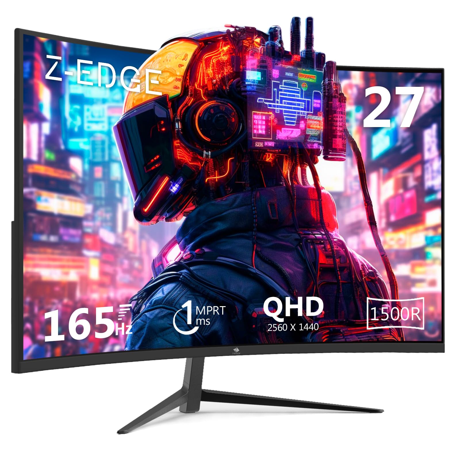 Monitor De Jogos Curvo Z-edge Ug27q 27 Polegadas 2560x1440 165 Hz 1 Ms