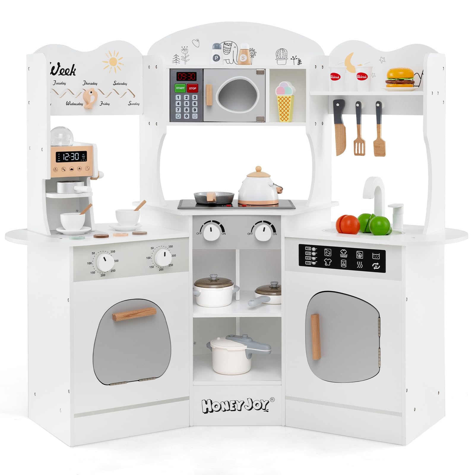 Cafeteira Play Kitchen Honey Joy Corner W/ Lights Branca