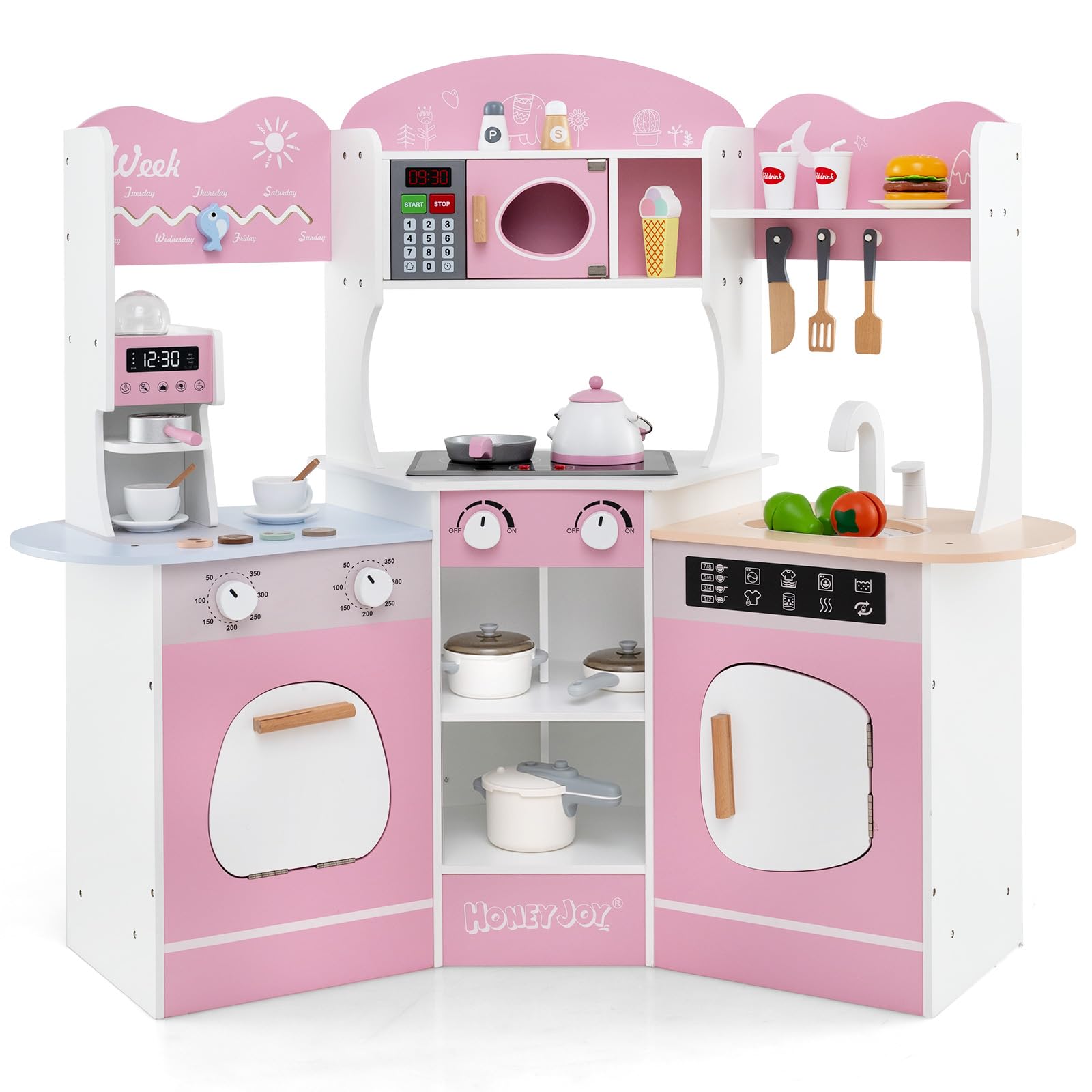 Cafeteira Play Kitchen Honey Joy Corner Com Luzes Rosa