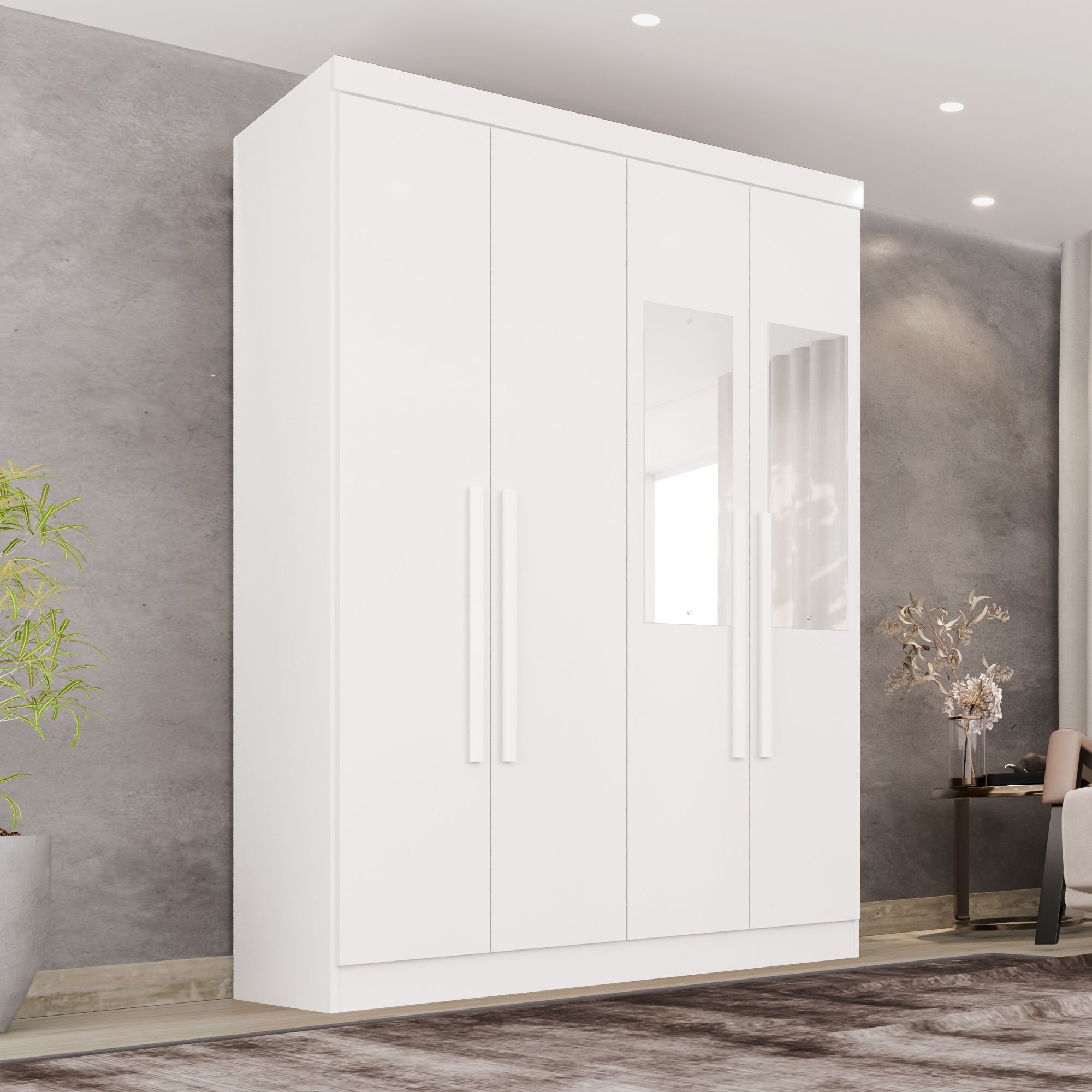 Guarda-roupa Casal Com Espelho 4 Portas 2 Gavetas França