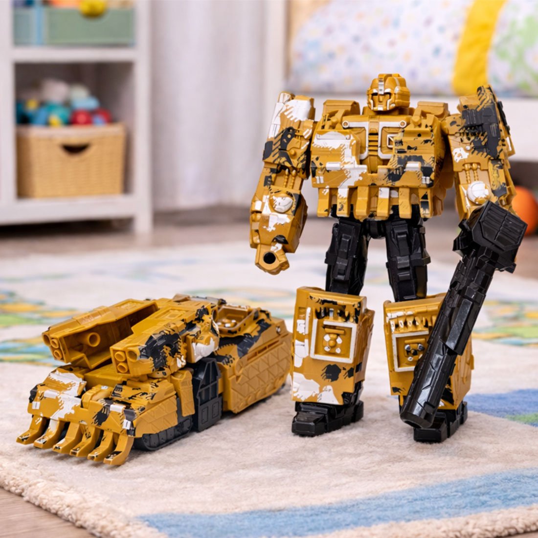 Brinquedo Robô Soldado Acessórios Transforma Carro Militar