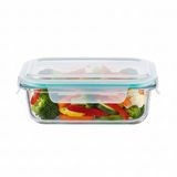 Pote Retangular Hermético Vidro 370ml