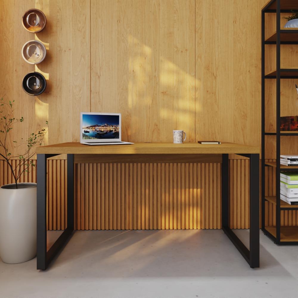Mesa Operacional 135x70x75cm Yon - Acácia Mel/est.preta