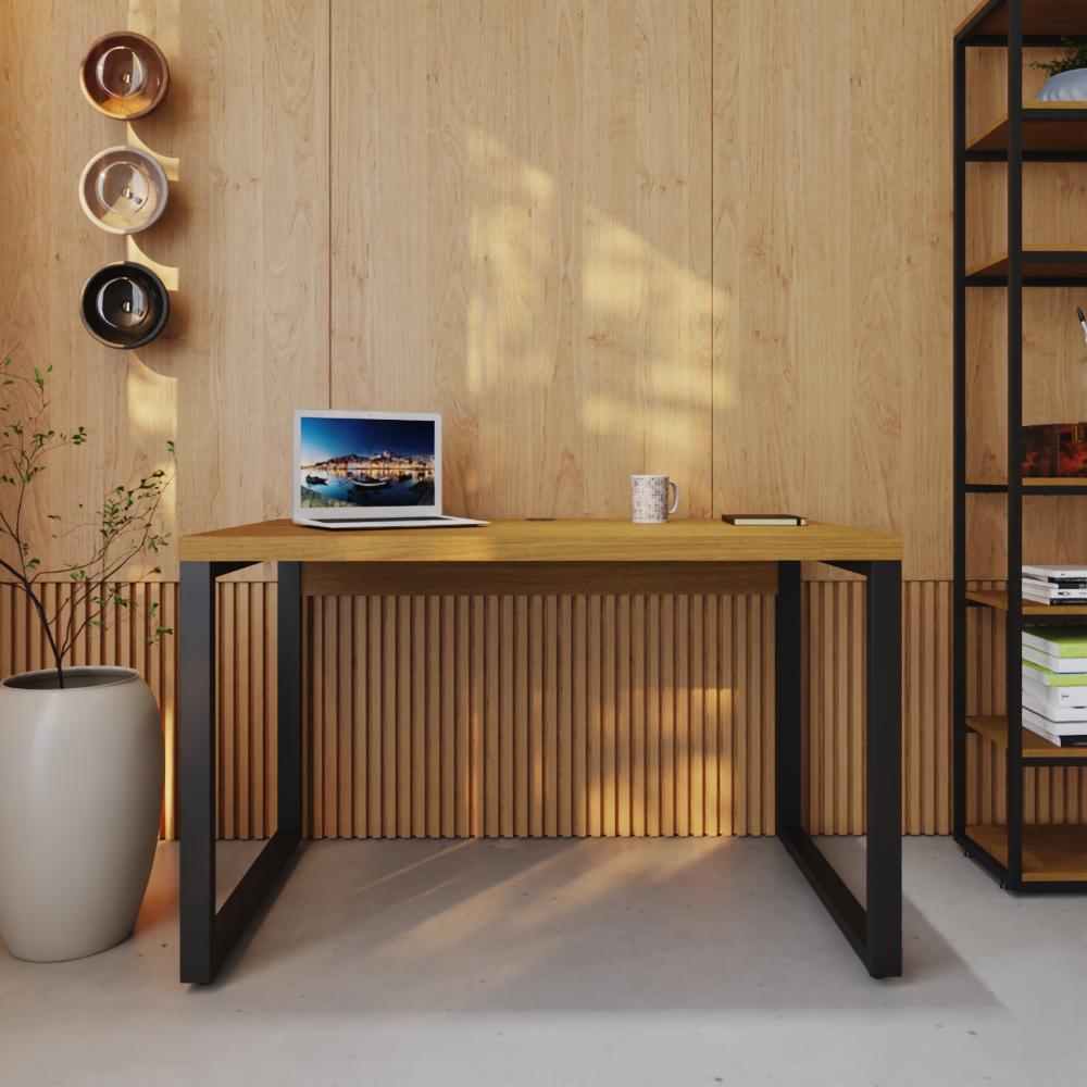 Mesa Operacional 120x70x75cm Yon - Acácia Mel/est.preta