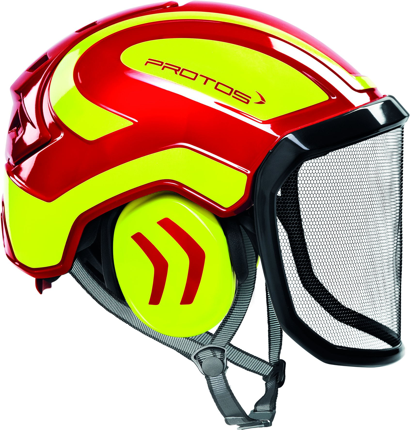 Capacete Arborist Pfanner Protos Integral Vermelho E Amarelo