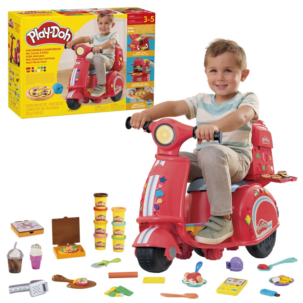 Scooter De Entrega De Pizza Ride-on Playset Play-doh Para Crianças De 3 A 5 Anos