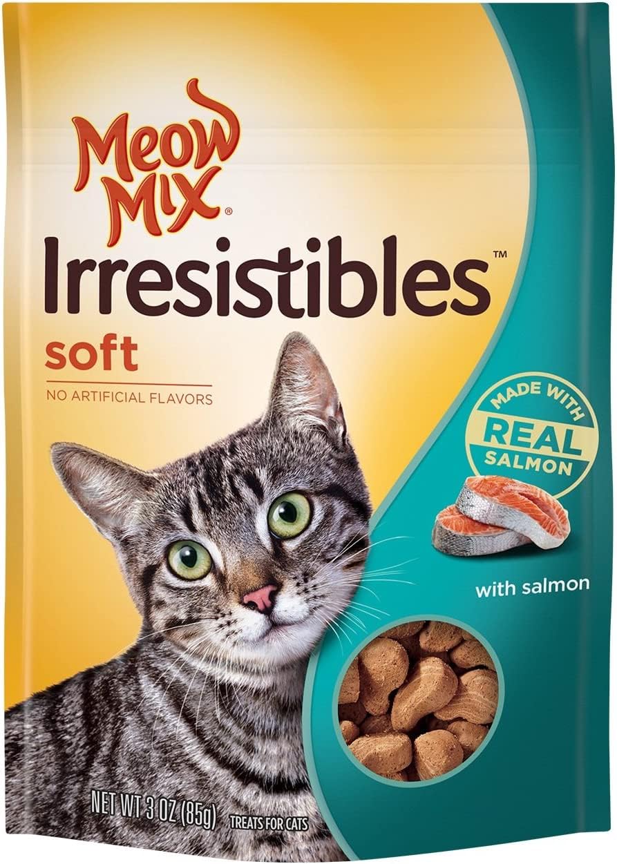 Cat Treats Meow Mix Irresistibles Soft Salmon 85g (pacote Com 5)