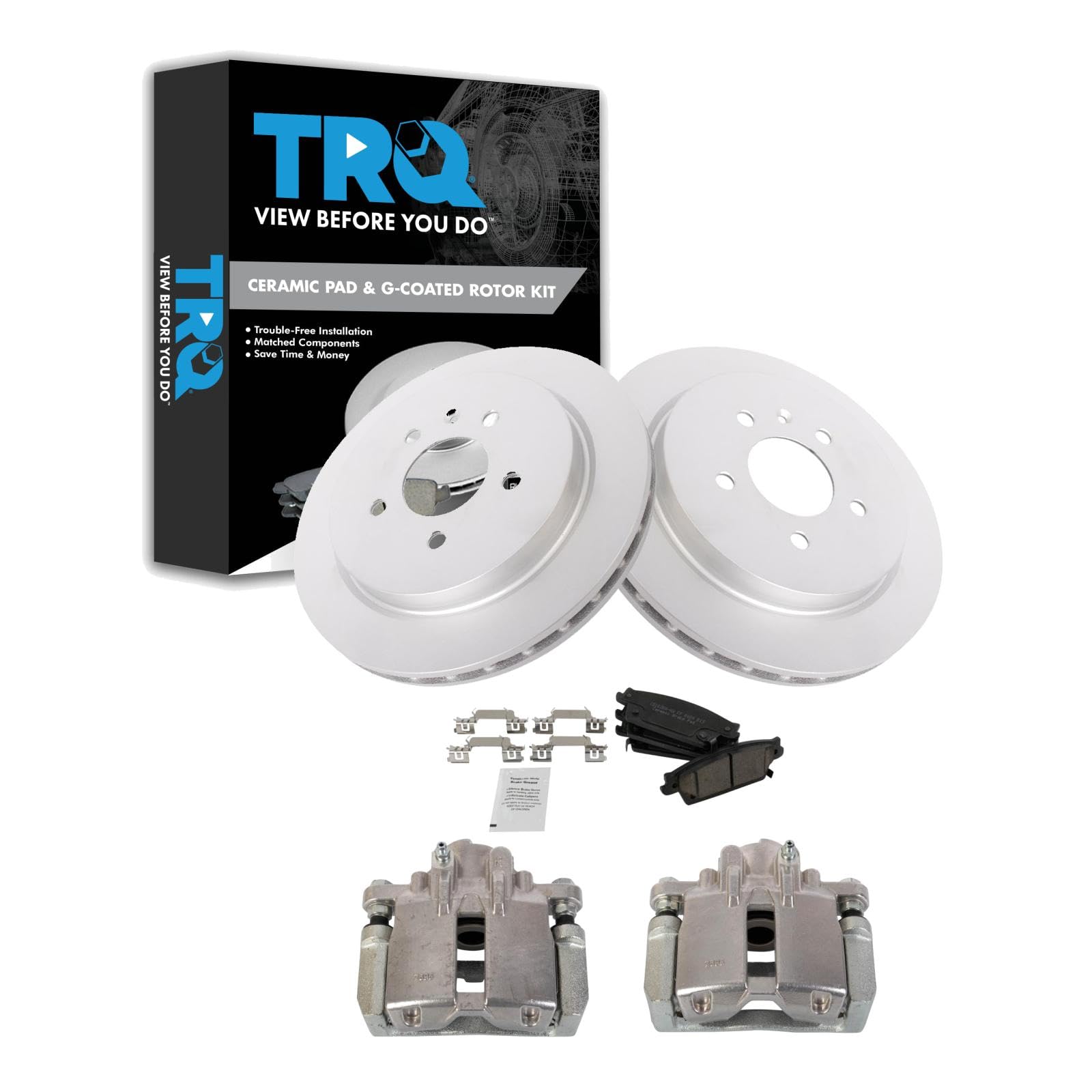 Kit De Pastilhas De Freio E Rotor Trq Rear Compatível Com Cadillac 2005-2009