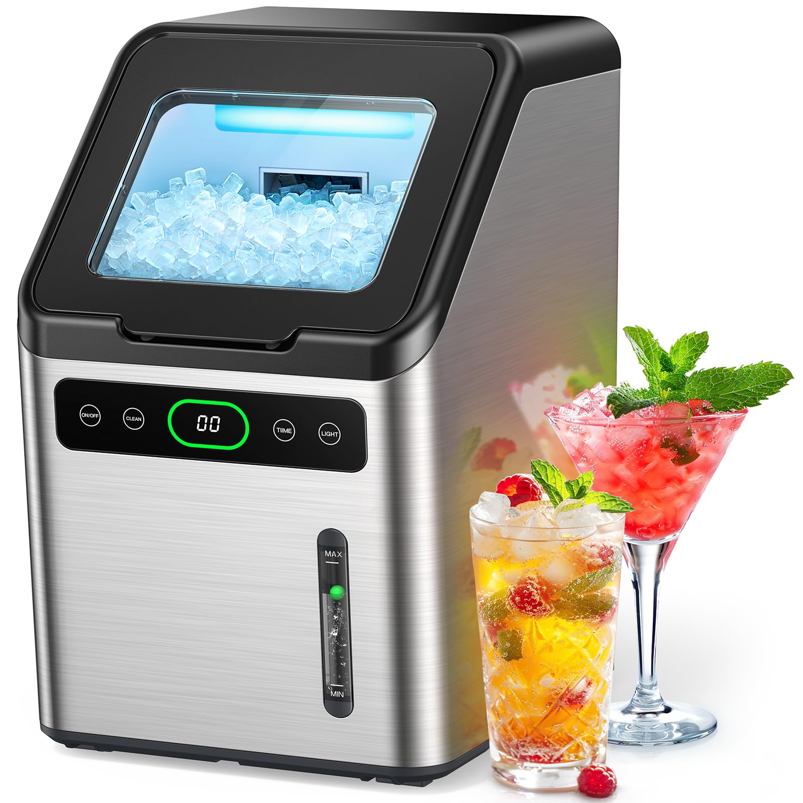 Nugget Ice Maker Totnz Countertop 20 Kg/dia Com Limpeza Automática