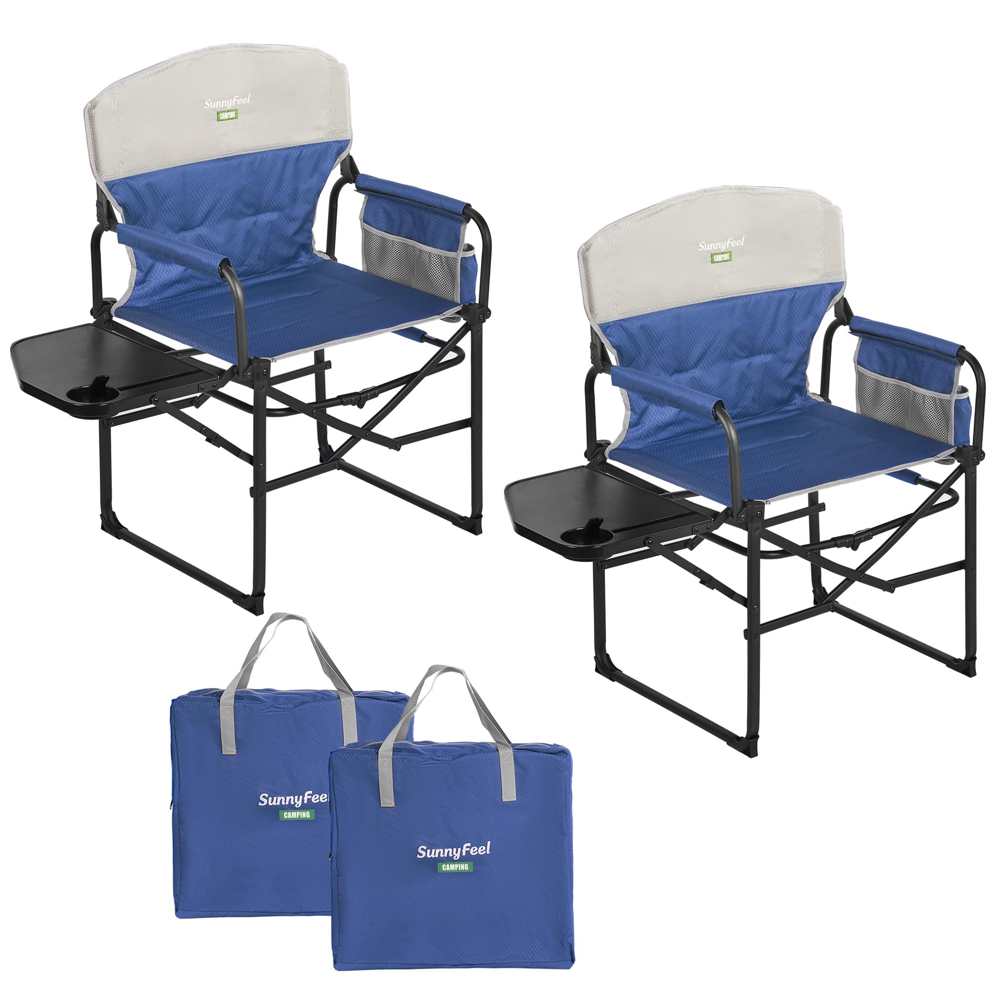 Cadeira Camping Director Sunnyfeel Heavy Duty Com Mesa Lateral