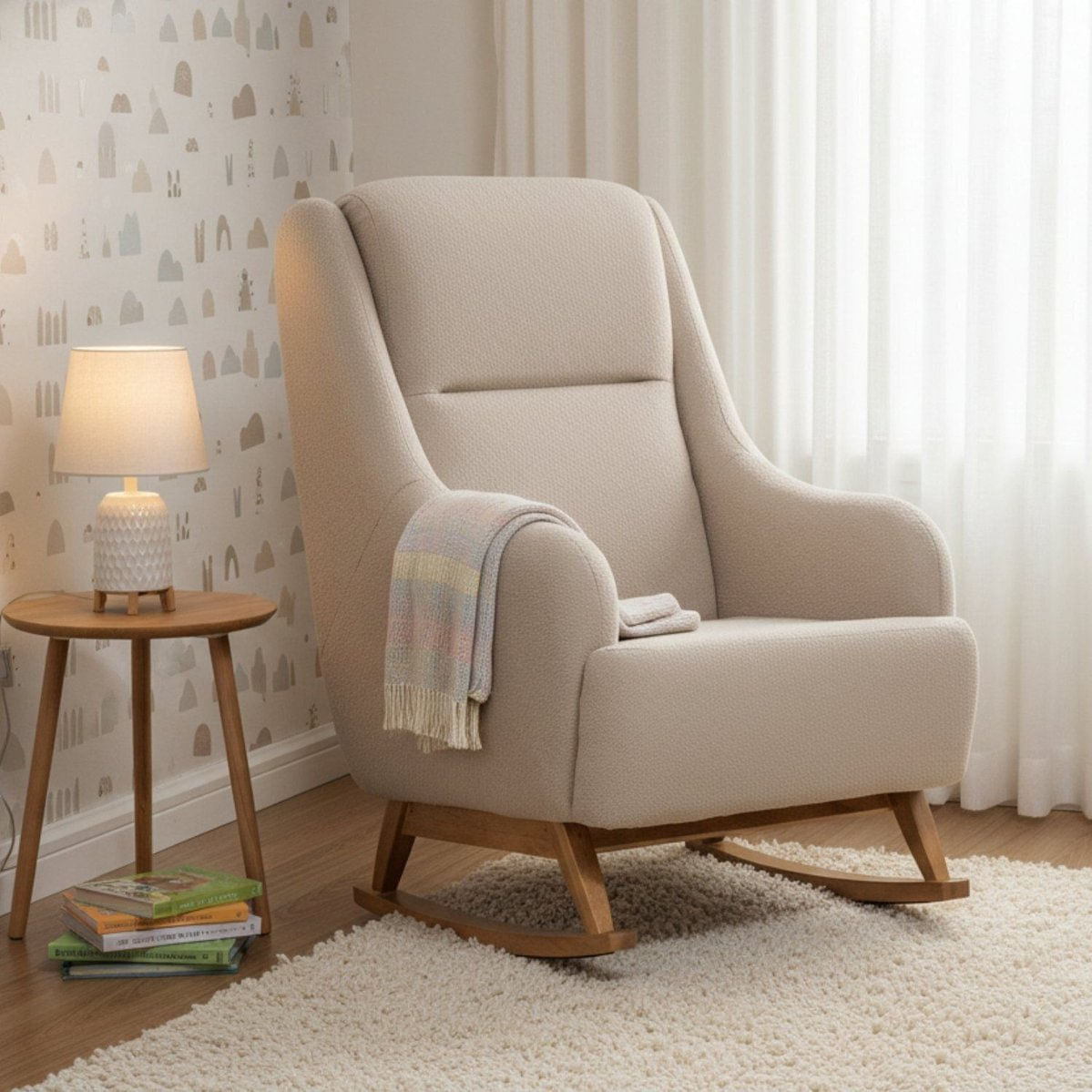 Poltrona De Amamentação Balanço Queen Marrom Claro