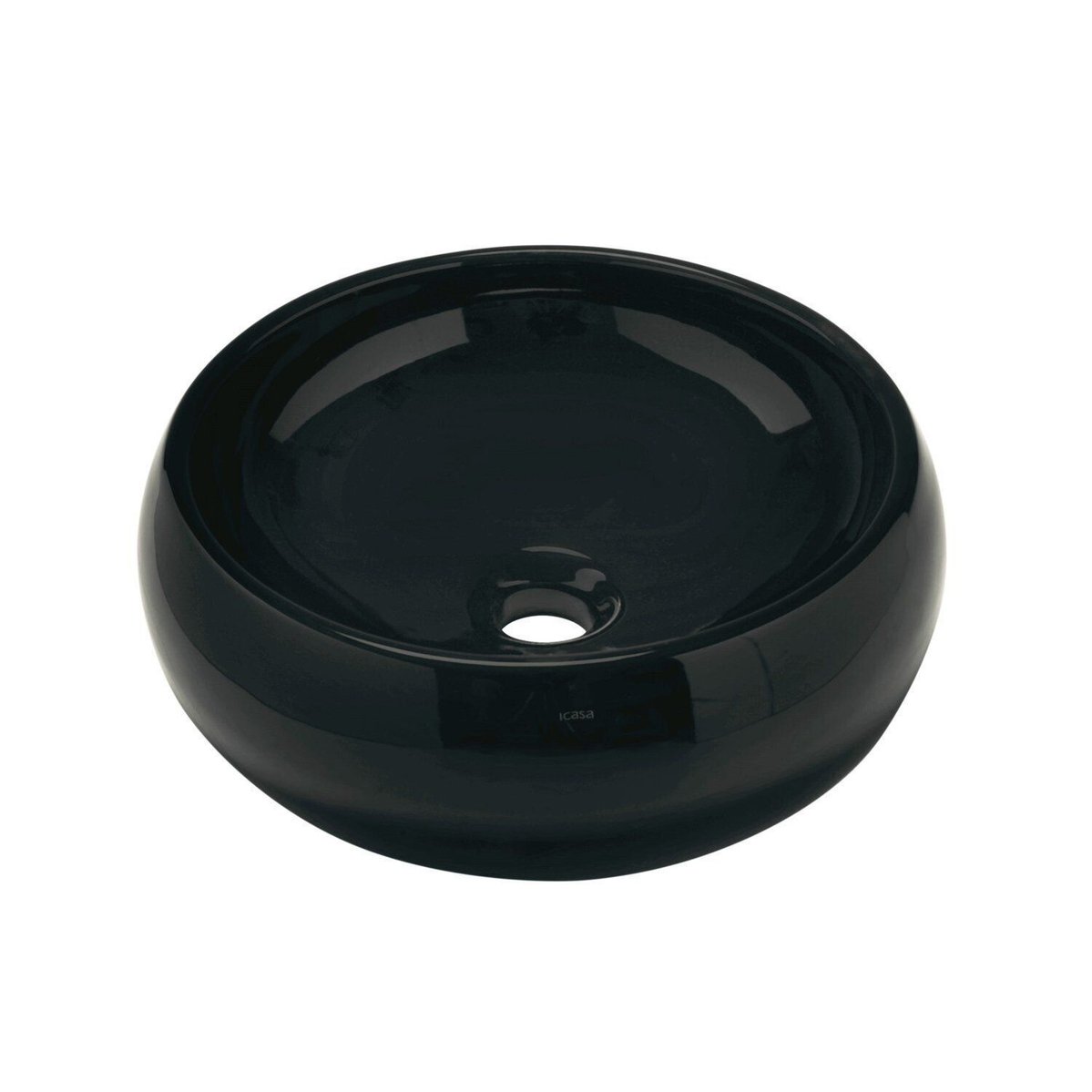 Cuba De Apoio Redonda 36cm Em Cerâmica Ica612 Icasa Preto