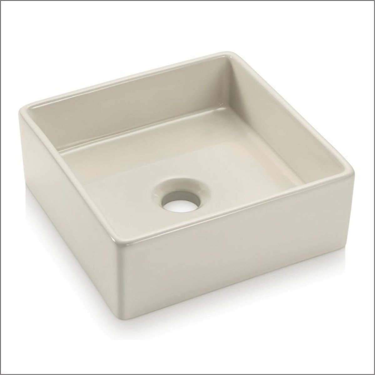 Cuba De Apoio Quadrada 30cm Em Cerâmica Ica1701 Icasa Palha