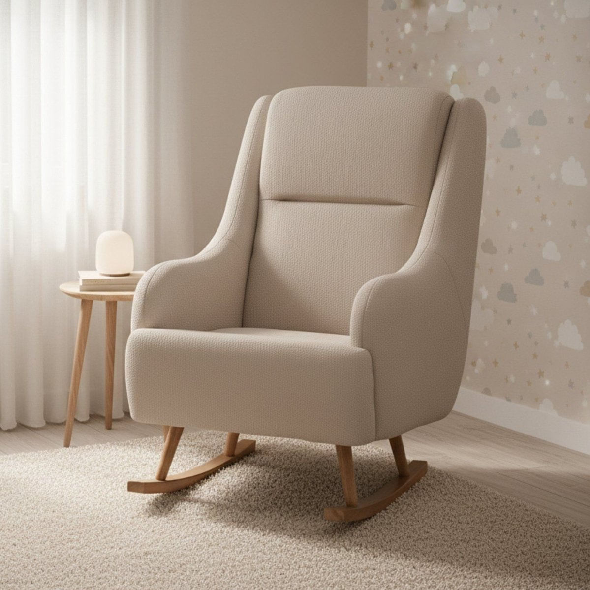 Poltrona De Amamentação Balanço Queen Marrom Claro