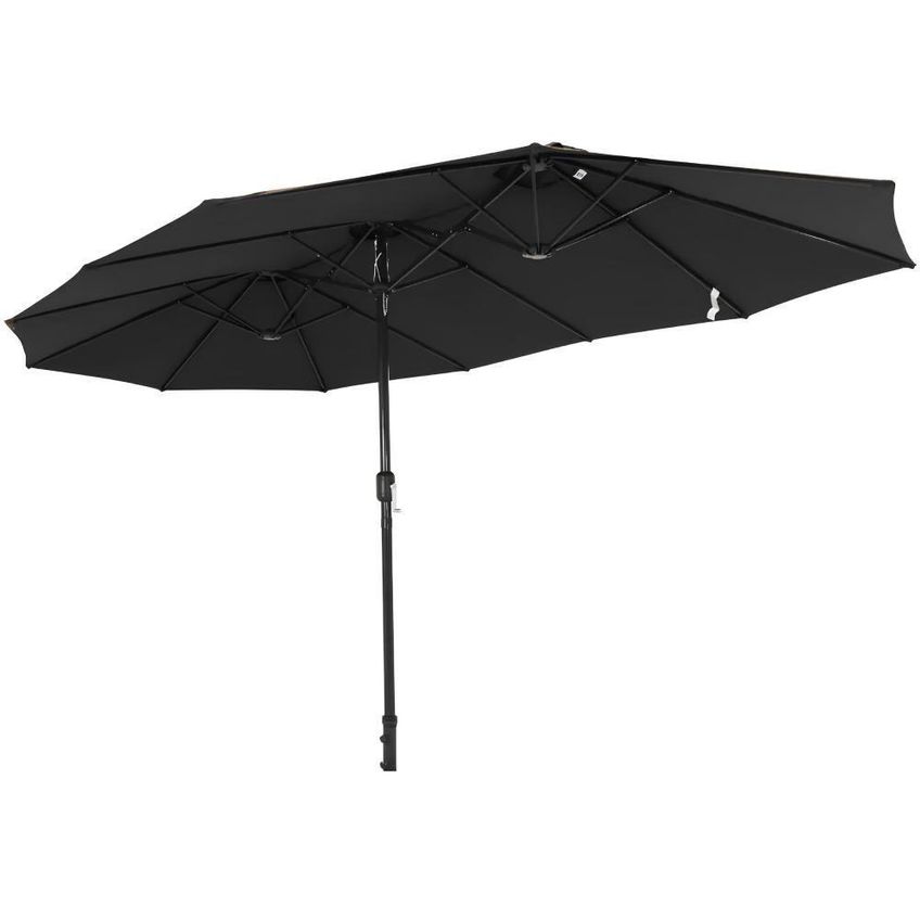 Ombrellone Retangular Oversize 4,50m X 2,65m Preto Bel Alumínio Central Manivela Fps 60 Quiosque - imagem 3