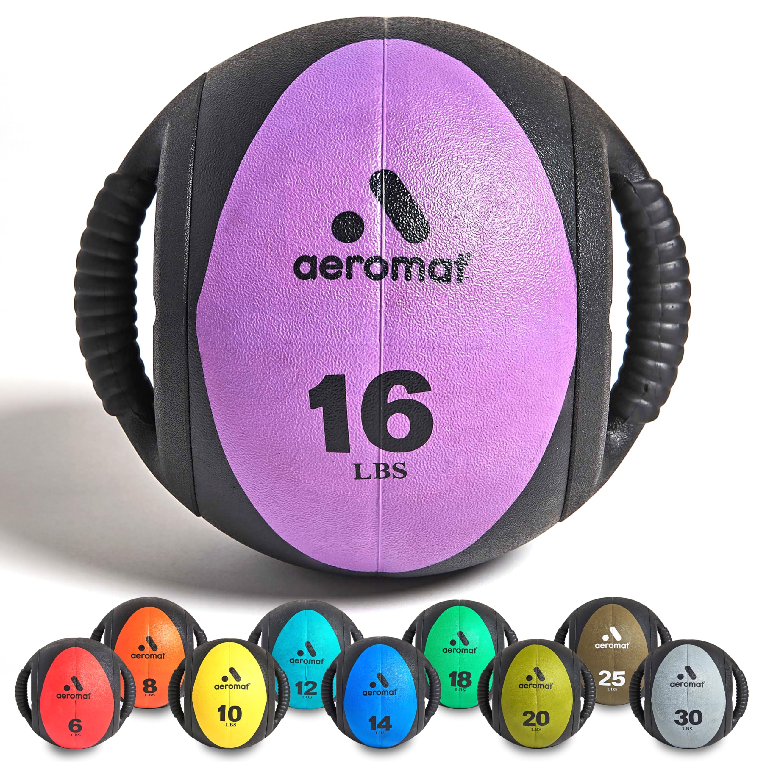 Medicine Ball Aeromat Dual Grip Power 7,26 Kg/9 Cm Preto/verde